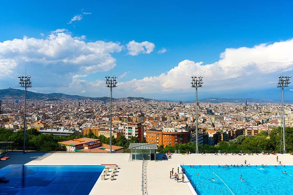 Montjuic outdoor pool; Erasmus Barcelona/Outdoor pools in Barcelona
