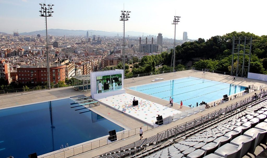 Montjuic outdoor pool; Erasmus Barcelona